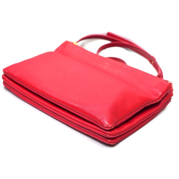 23 6726 6 Celine Trio Small Leather Shoulder Bag Red