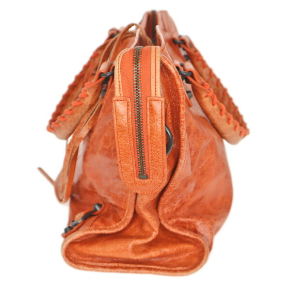 23 6867 3 Balenciaga The City 2WAY Bag Leather Orange