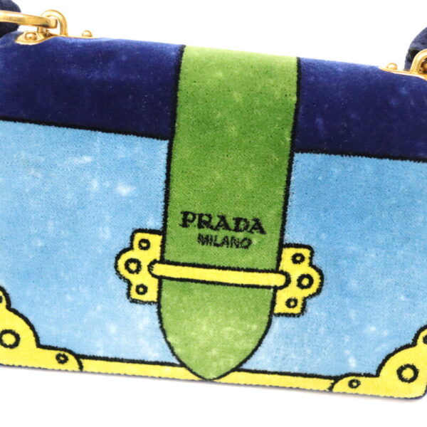 23 813 7 Prada Cahier Shoulder Bag Velvet Blue