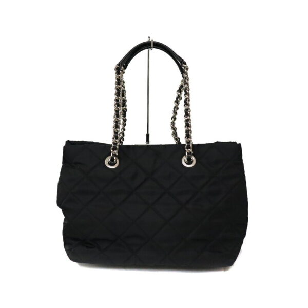 23 935 3 Prada 2WAY Chain Shoulder Bag Quilted Nylon Black