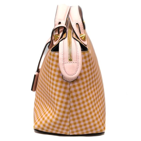 23 965 4 Fendi By The Way 2WAY Handbag Check Pink Beige Leather