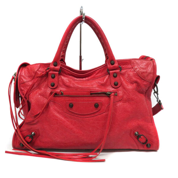 23003061 Balenciaga The City 2WAY Bag Leather Red