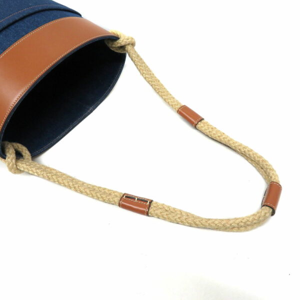 230060610 Celine Denim Leather Bucket Bag Blue