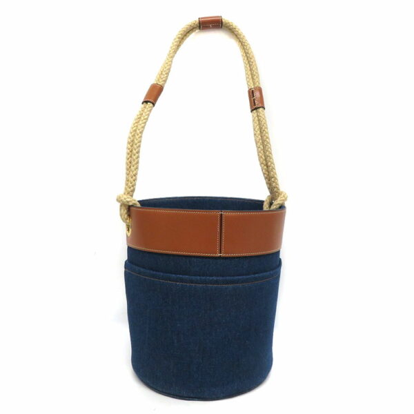 23006062 Celine Denim Leather Bucket Bag Blue