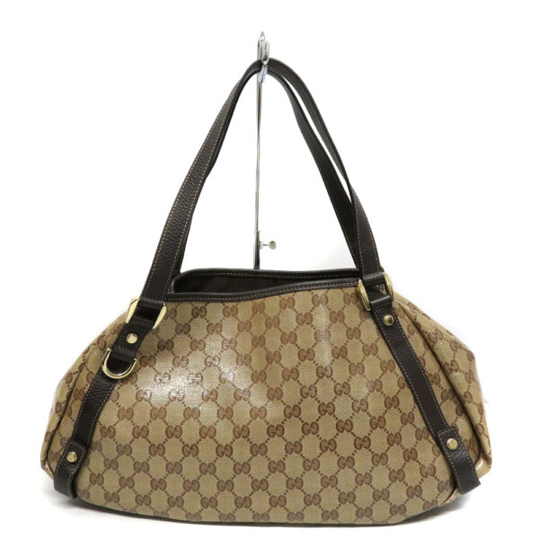 23018421 Gucci Tote Bag Canvas Leather GG Crystal Beige