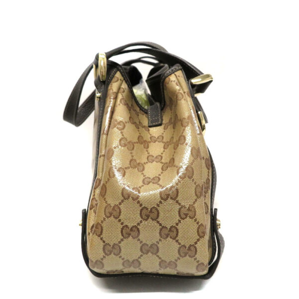 23018423 Gucci Tote Bag Canvas Leather GG Crystal Beige