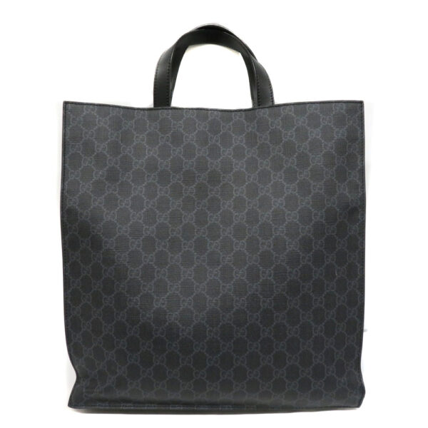 23021542 Gucci GG Supreme Tote Bag 2WAY Leather Gray Black