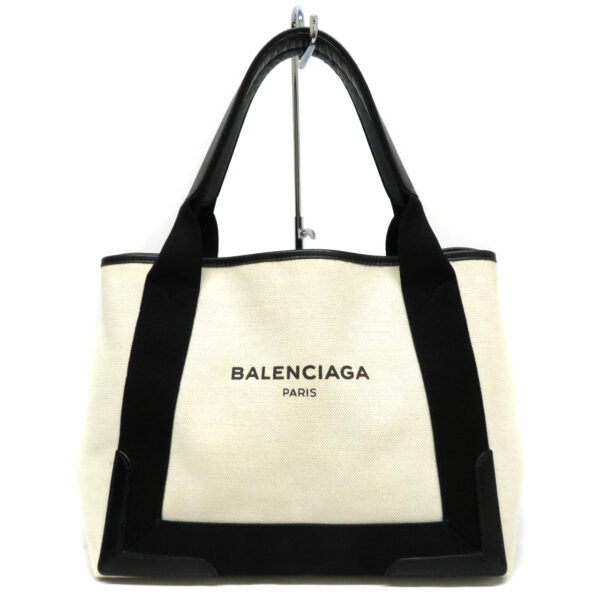 23065881 Balenciaga Blue Cabas Handbag Canvas Black