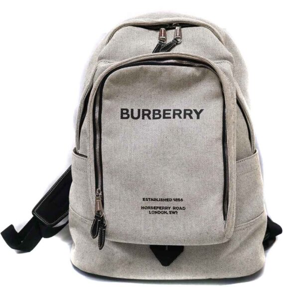 2311 1 Burberry Canvas Backpack Rucksack Gray Black