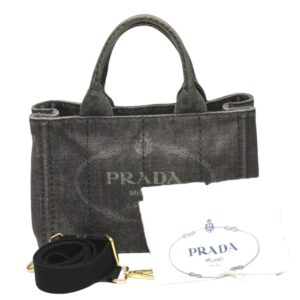 2311140003001 1 Prada Nylon Leather Tote Bag Black