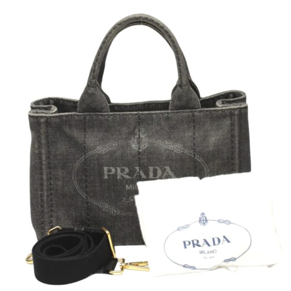 2311140003001 1 Prada Tote Bag Kanapa Mini Denim Black