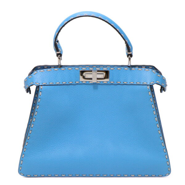 24 0044 04 Fendi Selleria Medium Handbag Calfskin Blue