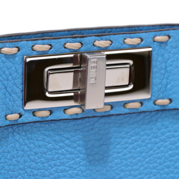 24 0044 09 Fendi Selleria Medium Handbag Calfskin Blue