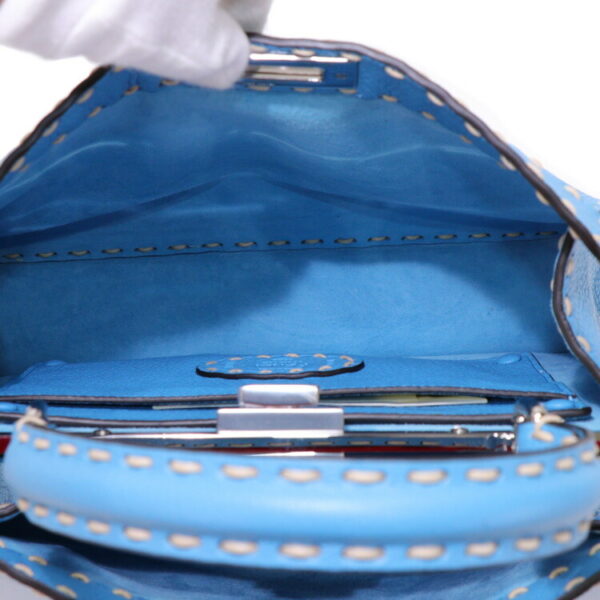 24 0044 12 Fendi Selleria Medium Handbag Calfskin Blue