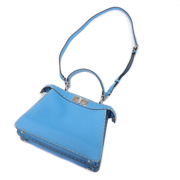 24 0044 14 Fendi Selleria Medium Handbag Calfskin Blue