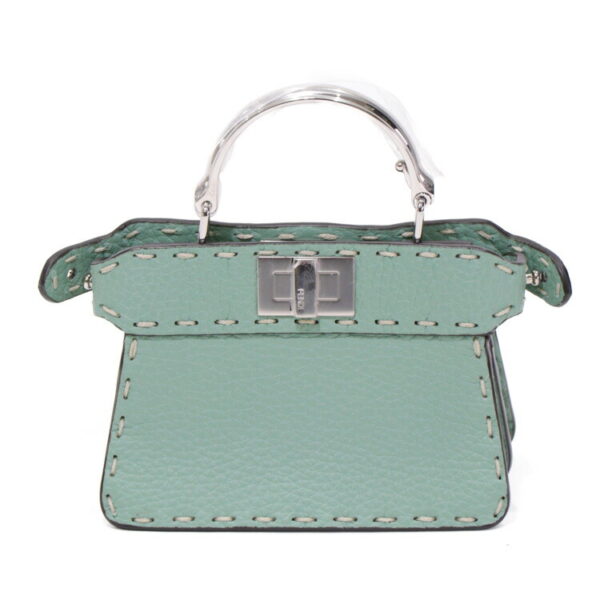 24 0269 04 Fendi Nano Peekaboo 2way Handbag Leather Green