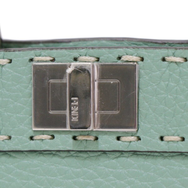 24 0269 08 Fendi Nano Peekaboo 2way Handbag Leather Green