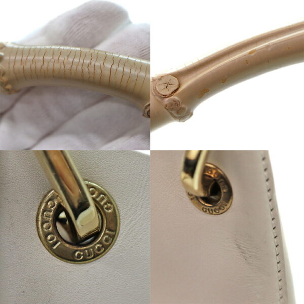 24 1279 25 Gucci Bamboo Handbag Leather White