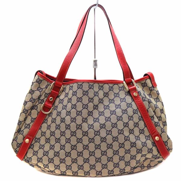 24 1559 1 Gucci Abbey Tote Bag GG Canvas Leather