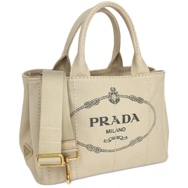 24 1613 01 Prada Canapa Mini 2WAY Canvas Tote Bag