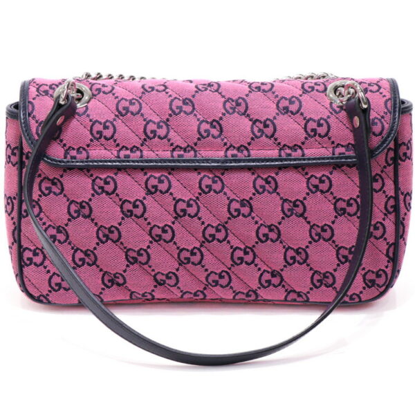 24 2349 04 Gucci GG Marmont Flower Embroidery Shoulder Bag Pink