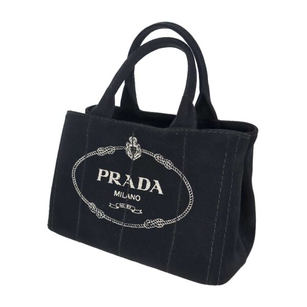 24 2790 1 Prada Kanapa Mini Canvas Tote Bag Black