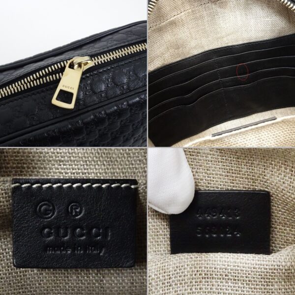 24 2811 10 Gucci Micro Guccisima Shoulder Bag Leather Black