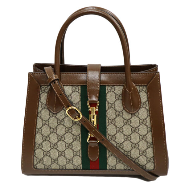 24 2820 1 Gucci Jackie 1961 Medium Tote Bag GG Canvas