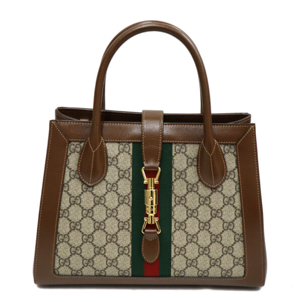 24 2820 2 Gucci Jackie 1961 Medium Tote Bag GG Canvas