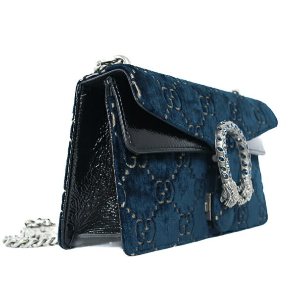 24 2827 03 Gucci Dionysus Small Chain Shoulder Bag Velvet Navy