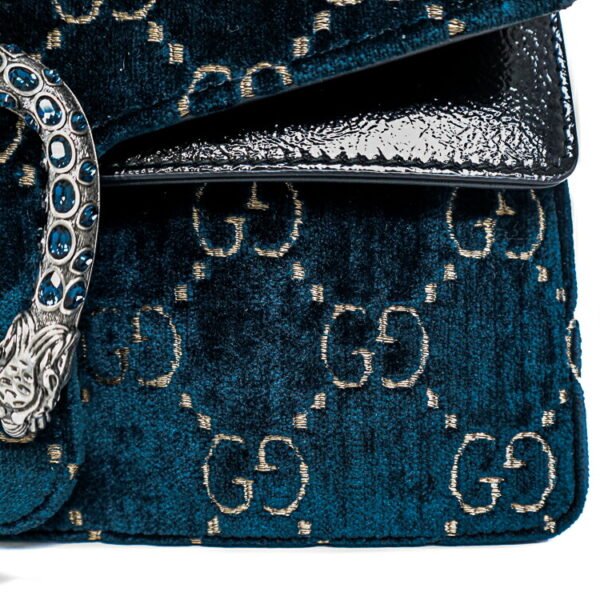 24 2827 07 Gucci Dionysus Small Chain Shoulder Bag Velvet Navy