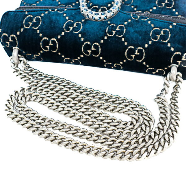 24 2827 08 Gucci Dionysus Small Chain Shoulder Bag Velvet Navy