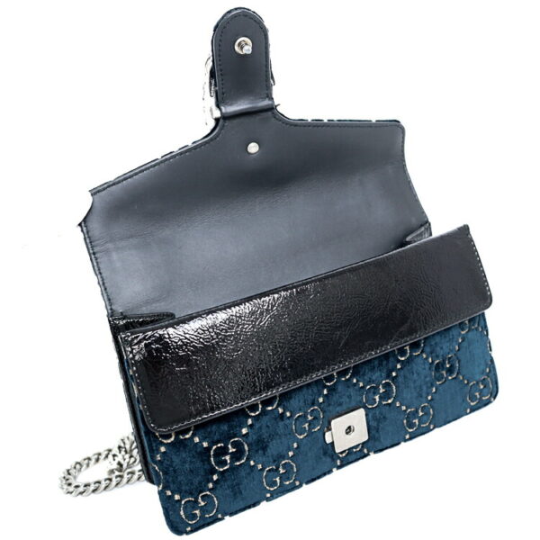 24 2827 09 Gucci Dionysus Small Chain Shoulder Bag Velvet Navy