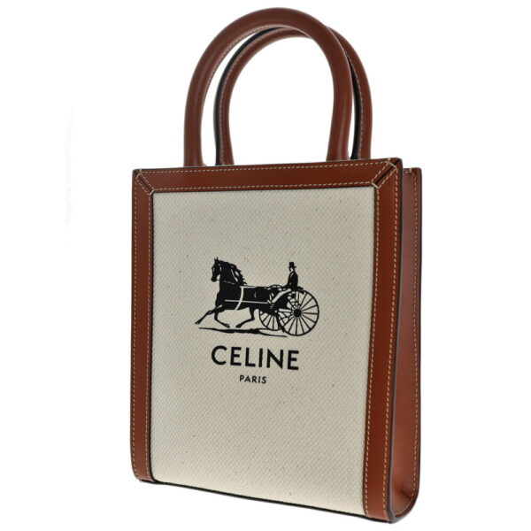 24 330 1 Celine Mini Vertical Canvas Leather Bag