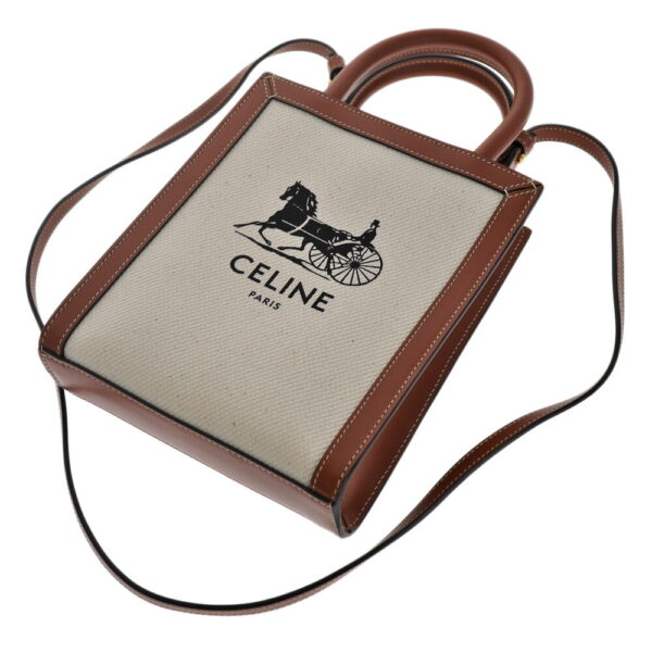 24 330 8 Celine Mini Vertical Canvas Leather Bag