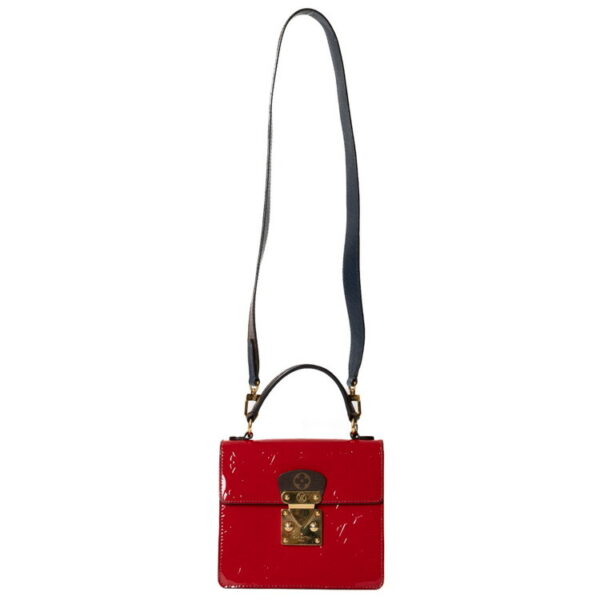 24 3546 02 Louis Vuitton Vernis Miroir Spring Street PM Enamel Leather Red