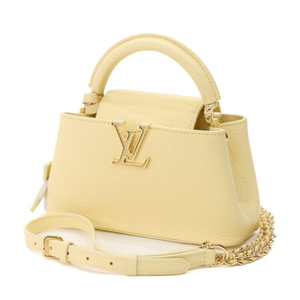 24 3582 02 Louis Vuitton Capucines Mini Handbag Taurillon Leather Yellow