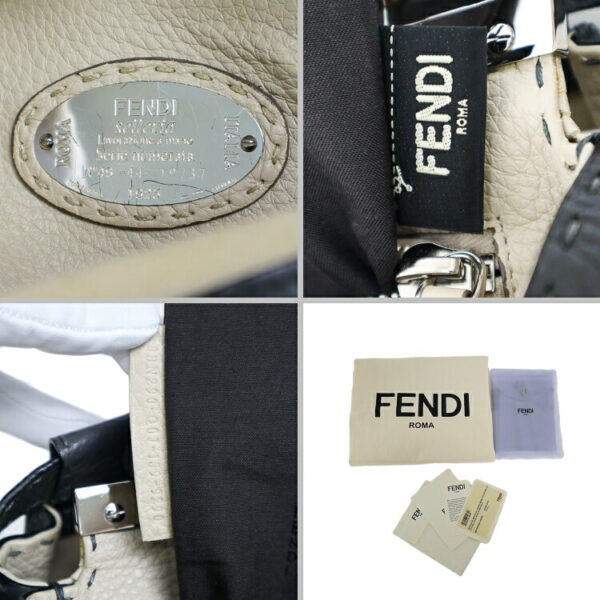 24 s383 10 Fendi Peekaboo Regular Handbag 2way Leather Gray