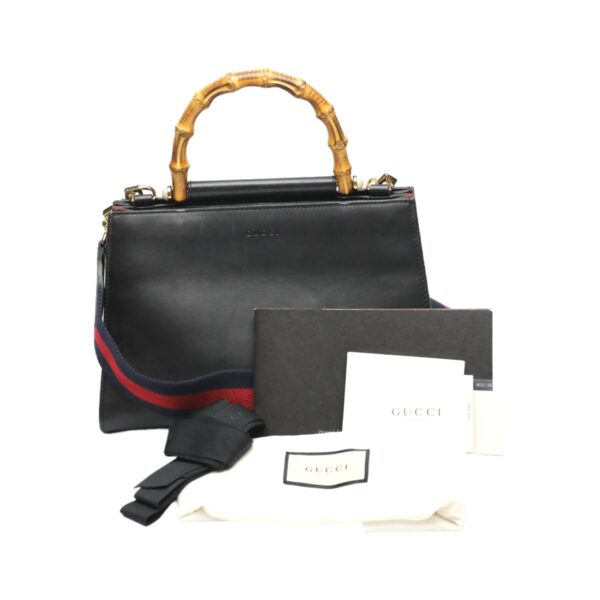 2403160002013 0 1 Gucci Bamboo Handbag Leather Black