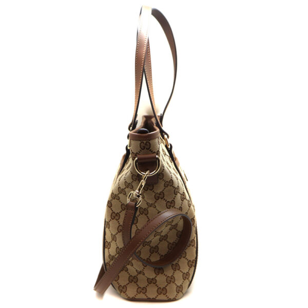 2556 4 Gucci 2WAY Bag Canvas Leather Beige