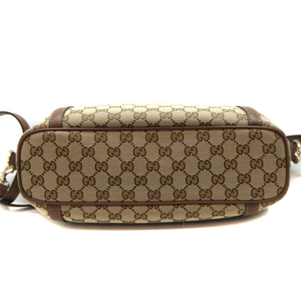 2556 5 Gucci 2WAY Bag Canvas Leather Beige