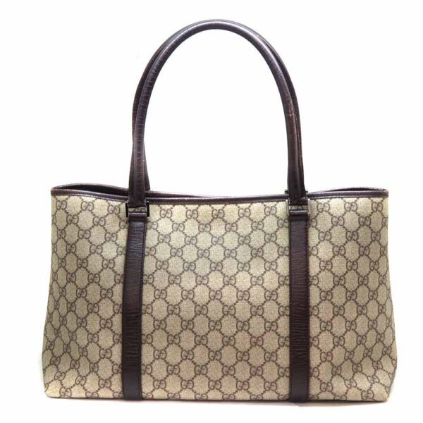 2836 2 Gucci Tote Bag Leather Beige Brown