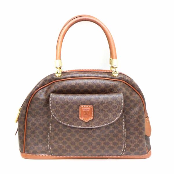 2896 1 Celine Macadam Line Handbag Leather Brown