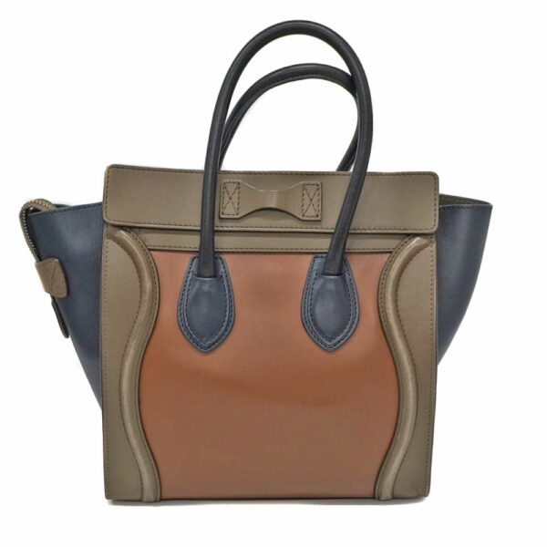 2907 3 Celine Luggage Micro Shopper Leather Handbag