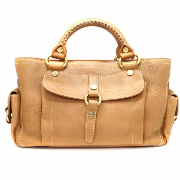 2944 1 Celine Boogie Leather Handbag Beige