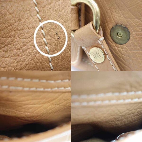 2944 7 Celine Boogie Leather Handbag Beige