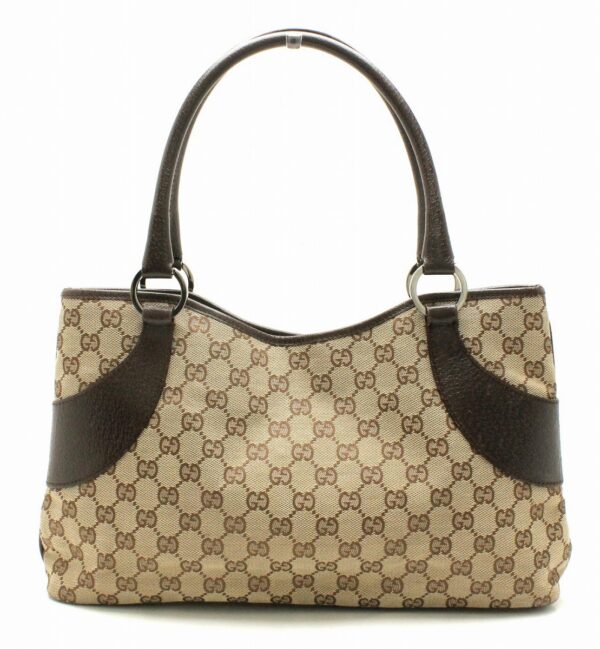 31720528 Gucci GG Leather Shoulder Tote Bag Khaki