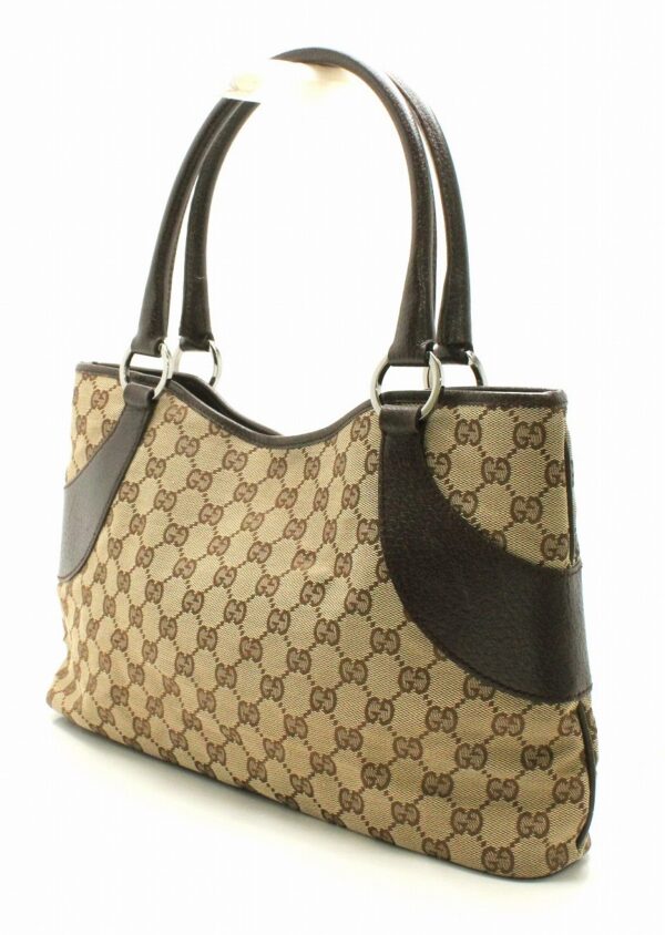 31720528 1 Gucci GG Leather Shoulder Tote Bag Khaki