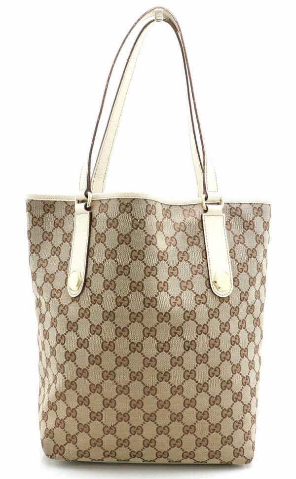 31720555 Gucci GG Bucket Leather Shoulder Tote Bag Khaki