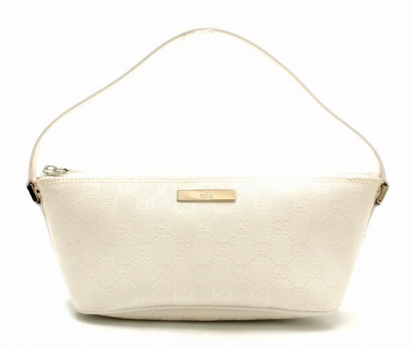 31720557 Gucci GG Leather Hand Pouch White